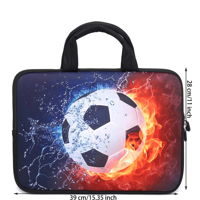 HAPLIVES 14 15 15.4 15.6 inch Laptop Handle Bag Computer Protect Case Pouch Holder Notebook Sleeve Neoprene Cover Soft Carrying Travel Case for Dell Lenovo Toshiba HP Chromebook ASUS Acer(Cool Soccer) - Image 2